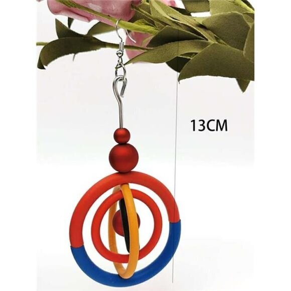 Statement Round and Round Rubber Hoop Earrings - Picture 3 of 7